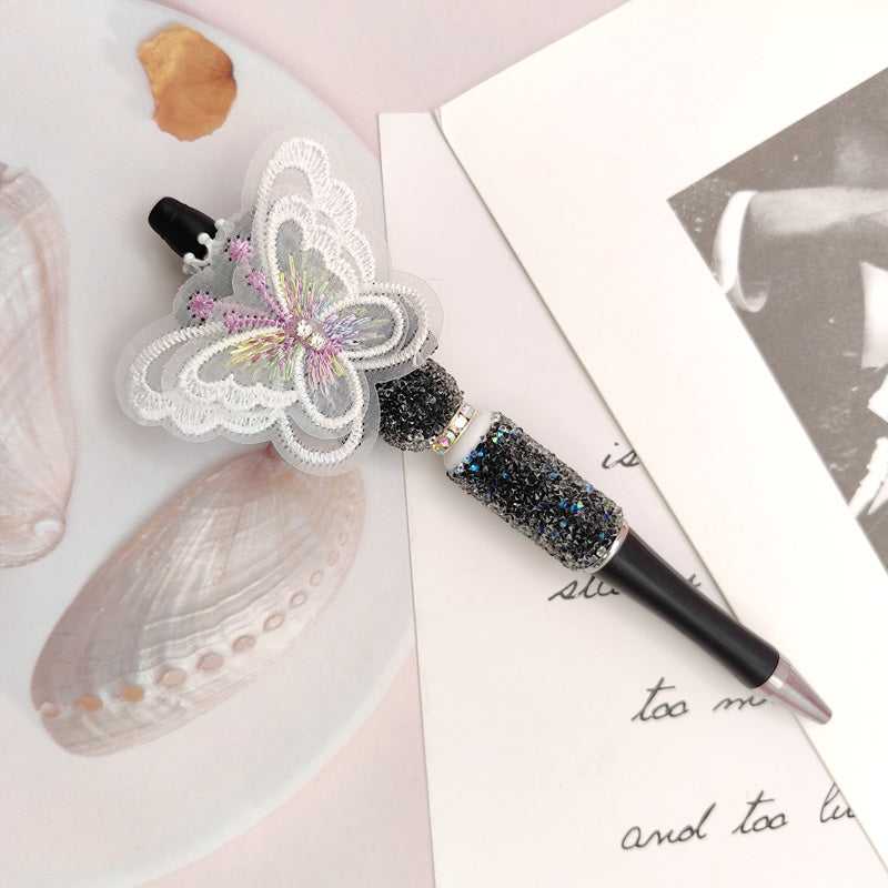 Wholesale Butterfly Sugar Diamond Pen Handmade Fine Plastic Beaded Pen